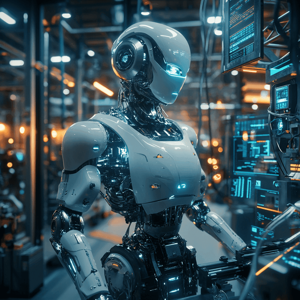 Робот (искусственный интеллект) на производстве.